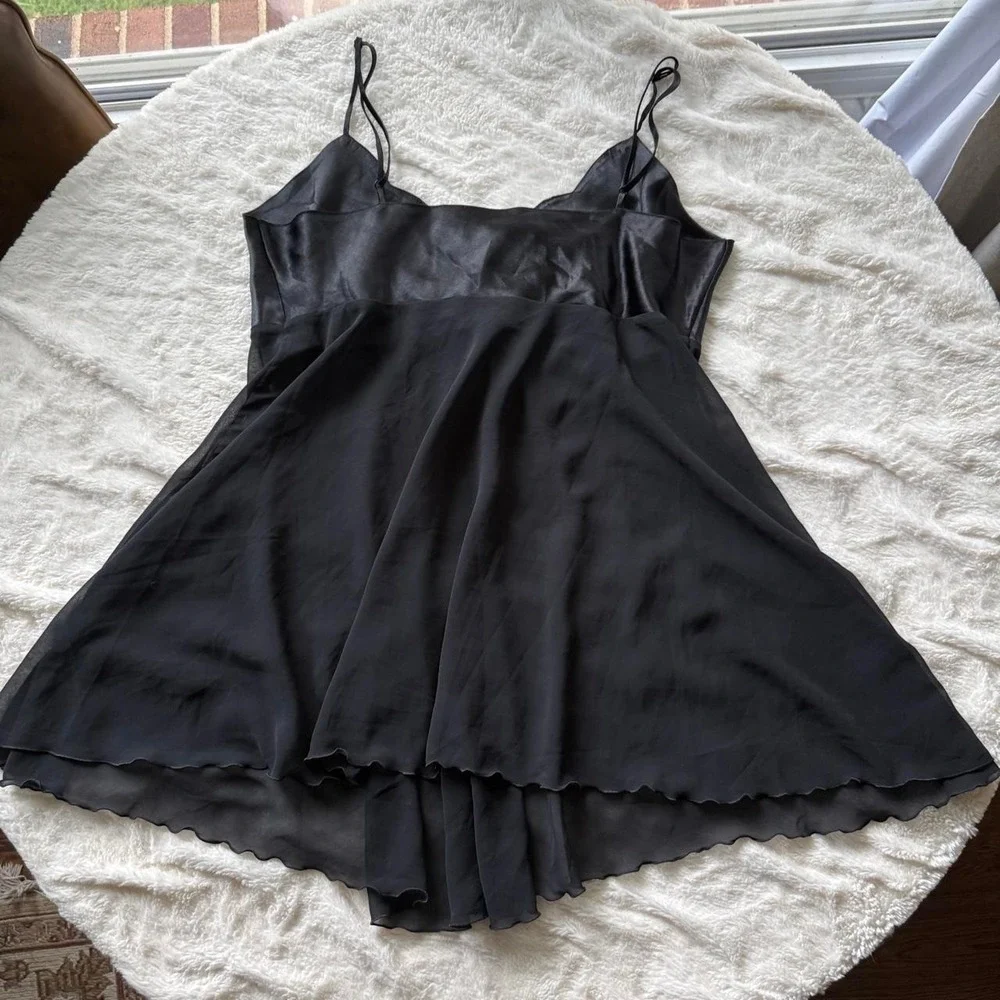 Victoria's Secret Women's XL Black Sheer Babydoll Lingerie Slip Dress